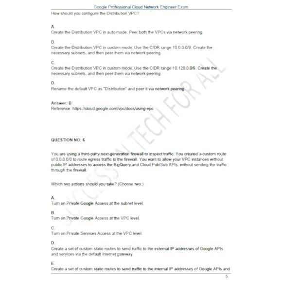 Printout Google Professional Cloud Network Engineer Study Guide - Picture 5 of 6